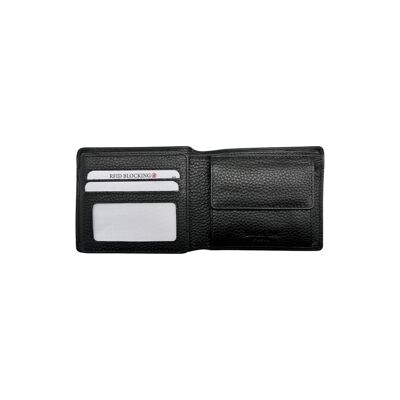 NATHAN GRAINED LEATHER WALLET BLACK