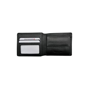 PORTE FEUILLE CUIR GRAINE NATHAN NOIR 1