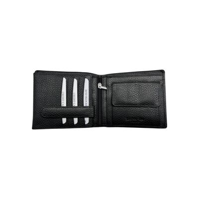 BLACK MATHIS GRAINED LEATHER ITALIAN WALLET