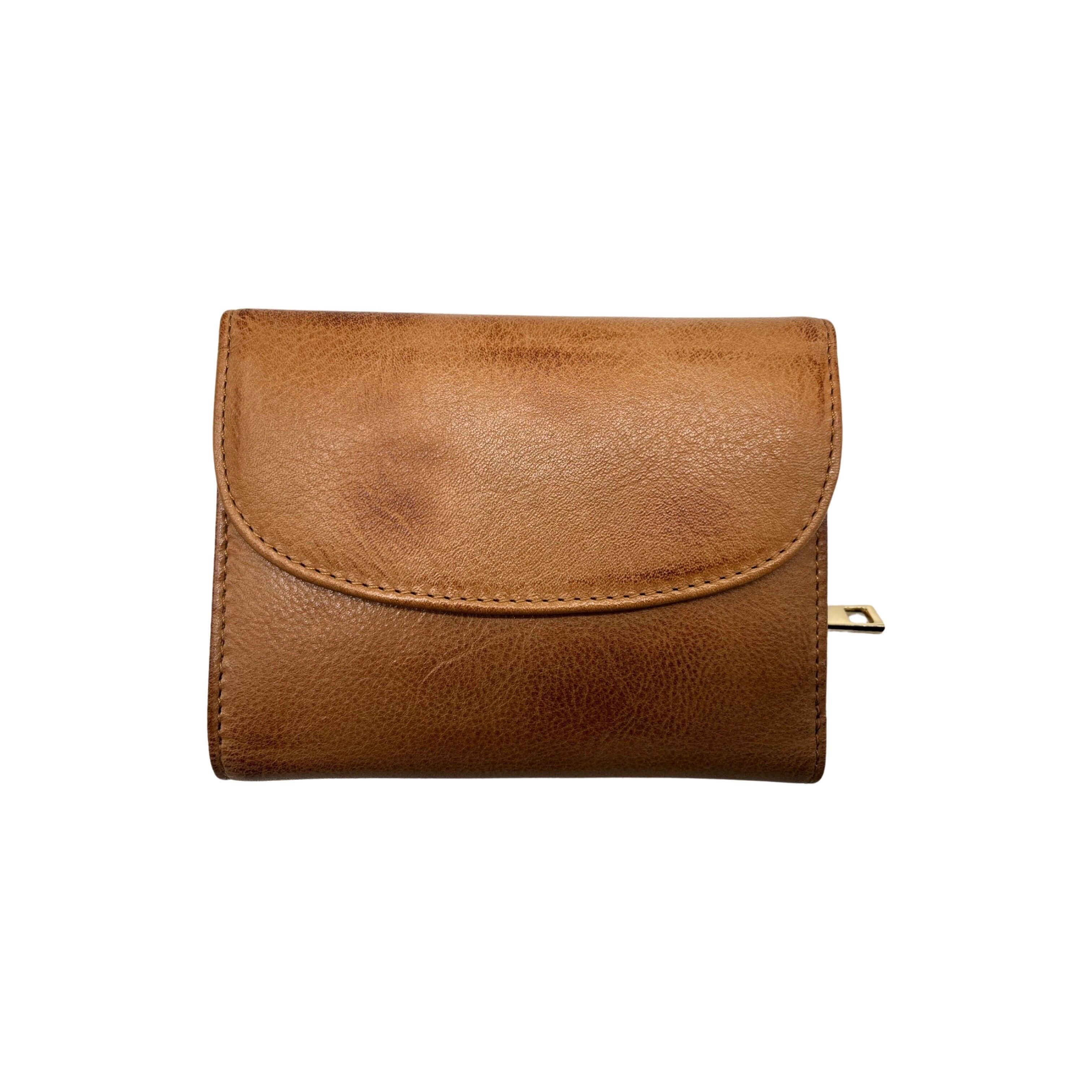 BORSA IN PELLE LINDA COGNAC CERA