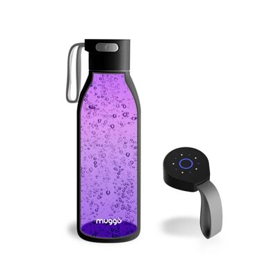 Muggo Pure botella higiénica autolimpiante con aislamiento UV Negro