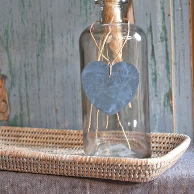 Amber zinc heart vase