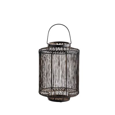 Nest MM lantern black gold interior, metal