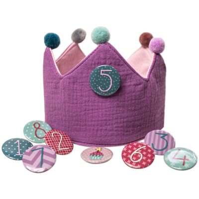 Birthday Crown Muslin - Purple - Set 11