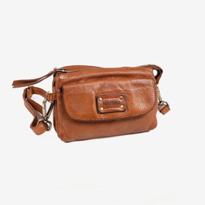 WOMEN'S WASHED LEATHER BAG, LEATHER COLOR. 18x11.5x04CM