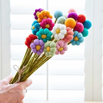 Pack de 6 bouquets de fleurs faits à la main en feutre