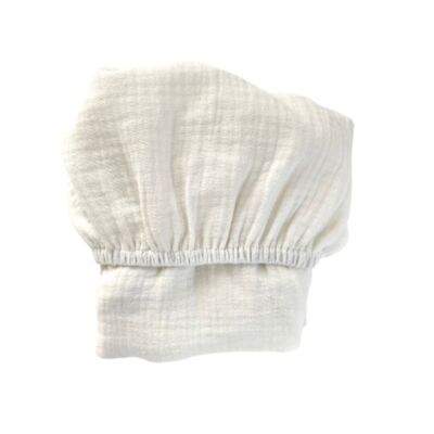 DOUBLE GAUZE FITTED SHEET - CREAM