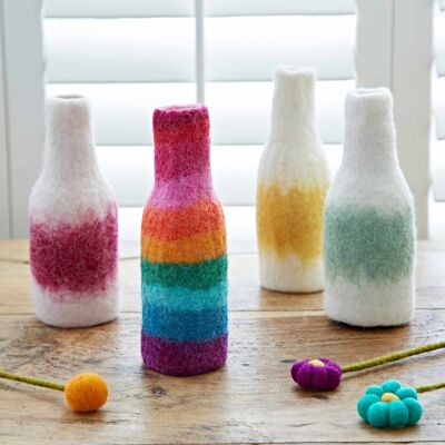 Felt Handmade Colourful Vase Covers