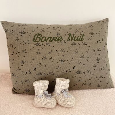 COUSSIN PERSONNALISABLE - JERSEY GAUFFRÉ BONSOIR