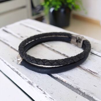 bracelet en liège homme tête de mort - Cadeau homme - Mode éthique et vegan homme 3