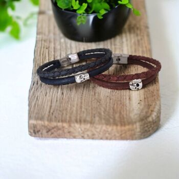 bracelet en liège homme tête de mort - Cadeau homme - Mode éthique et vegan homme 9