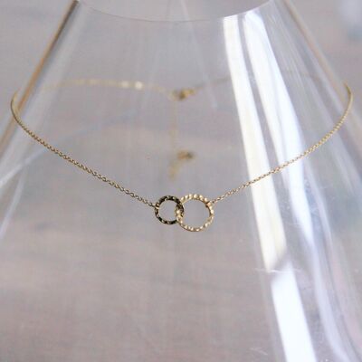 Stainless steel fine chain with infinity charm - gold