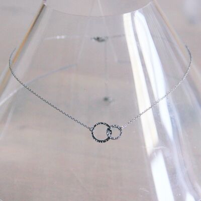 Stainless steel fine chain with infinity charm - silver