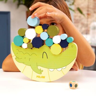 Coco Crocodile Balance Wooden Educational Toy with Stackable Cylinders