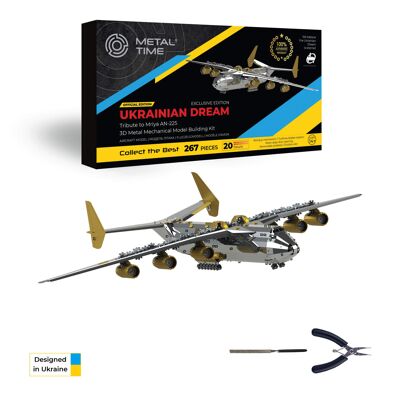 Ukrainian Dream Official Exclusive Edition (double color) Mechanical model DIY kit of airplane AN-225 MRIYA, 267 parts