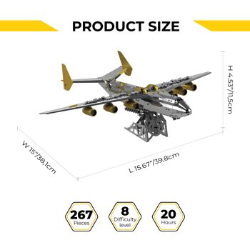 Kit de bricolage de modèle mécanique d'avion AN-225 MRIYA, édition officielle exclusive de rêve ukrainien (double couleur), 267 pièces 3