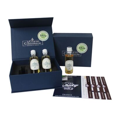 Coffret dégustation Whiskys Bio de France - 3 x 40ml - P'tit Whisky Bio - Fiches de Dégustation Incluses - Coffret Cadeau - En Solo ou en Duo