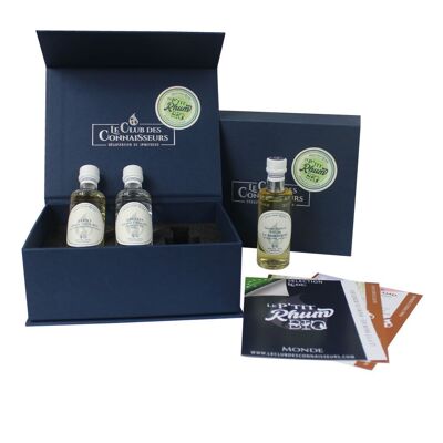 Organic Rum Tasting Box - 3 x 40ml - P'tit Rhum Organic - Tasting Sheets Included - Premium Prestige Gift Box - Solo or Duo
