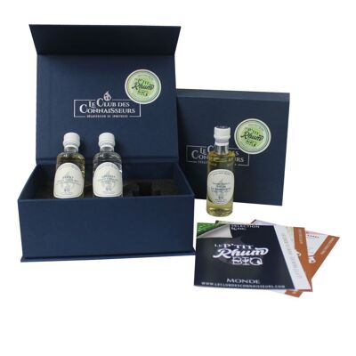 Coffret dégustation Rhums Bio - 3 x 40ml - P'tit Rhum Bio - Fiches de Dégustation Incluses - Coffret Cadeau Premium Prestige - En Solo ou en Duo