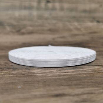 ÉLASTIQUE BLANC (6 mm x 6 mètres), bande élastique plate en blanc, cordon blanc élastique extensible, cordons élastiques blancs plats 2