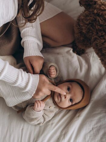 Bonnet bébé TISU, Caramel 1