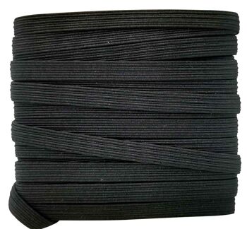 ÉLASTIQUE NOIR (6 mm x 6 mètres), bande élastique pour la couture, bande plate extensible noire, cordons élastiques de couture noirs, large bande élastique en noir 2