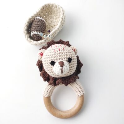 JANOURI rattle & teething ring lion "Simba"