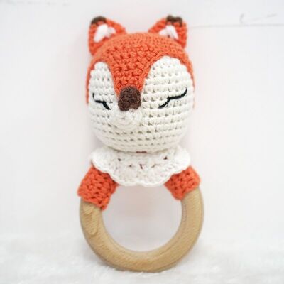 JANOURI rattle & teething ring fox "Capper"
