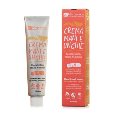 Crema de manos y uñas 3 EN 1 - Fitoqueratina, ricino y limón