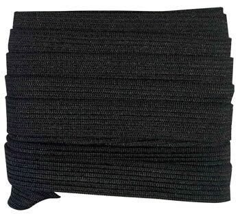 ÉLASTIQUE NOIR (12 mm x4 mètres), bande élastique pour la couture, bande plate extensible noire, cordons élastiques de couture noirs, large bande élastique en noir 2