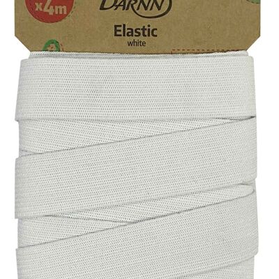 ÉLASTIQUE BLANC (20 mm x 4 mètres), large bande élastique en blanc, bande élastique de confection de robe, bande extensible blanche