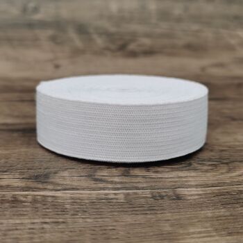 ÉLASTIQUE BLANC (20 mm x 4 mètres), large bande élastique en blanc, bande élastique de confection de robe, bande extensible blanche 2