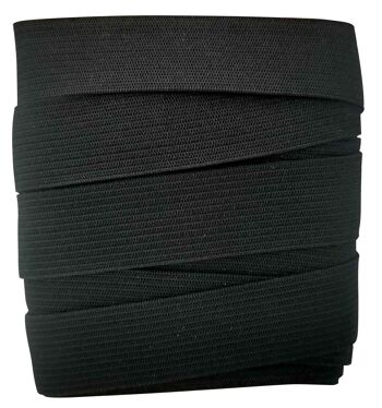 ÉLASTIQUE NOIR (20 mm x 4 mètres), bande élastique pour la couture, bande plate extensible noire, cordons élastiques de couture noirs, large bande élastique en noir 2