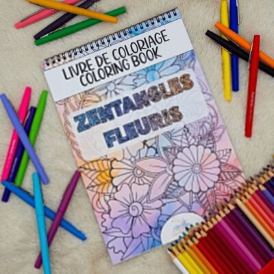 Coloring Book for Adults, Flowery Zentangles
