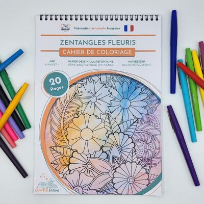 Libro da colorare per adulti, Zentangles Fioriti