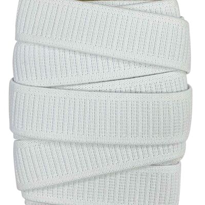 ELASTICO BIANCO (25 mm x 3 metri), ampia fascia elastica in bianco, fascia elastica per realizzare abiti, fascia elastica bianca