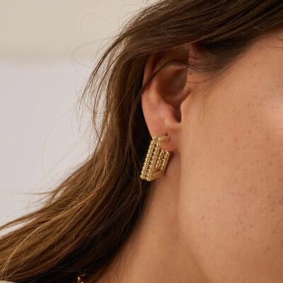 Dolla hoop earrings - square rings with spiky effect
