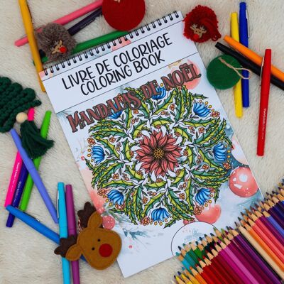 Libro para colorear para adultos, Mandalas navideñas
