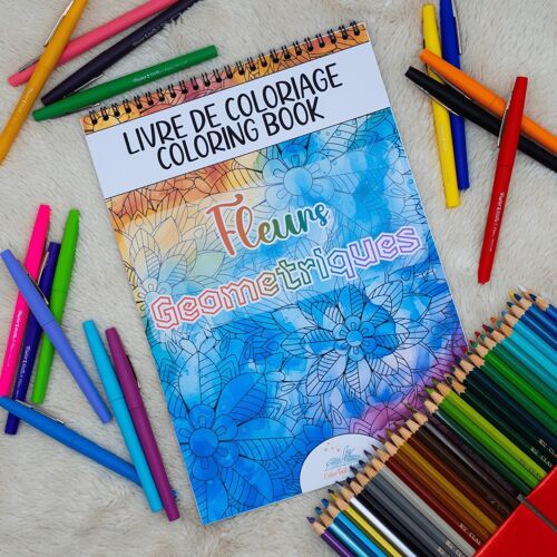 Livre de Coloriages pour adultes, Fleurs géométriques