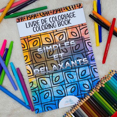 Libro para colorear para adultos, sencillo y relajante.