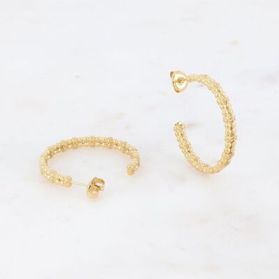 Errol hoop earrings - ring with small textured balls