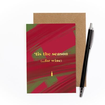 'Tis The Season (For Wine) Foiled Card