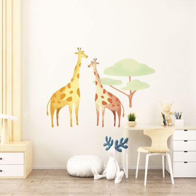 Sticker mural girafe