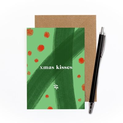 Xmas Kisses Foiled Card