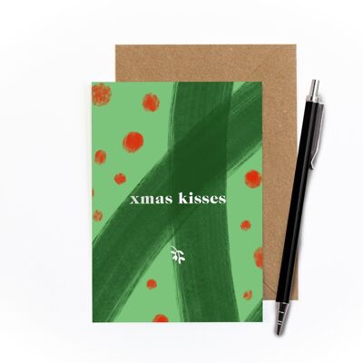 Xmas Kisses Foiled Card