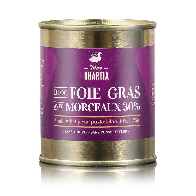 BLOQUE DE FOIE GRAS DE PATO EN CONSERVA con trozos 30%