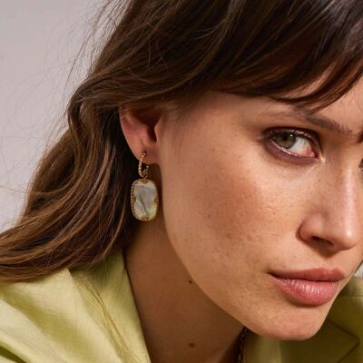 Zelda mini hoop earrings - natural stone