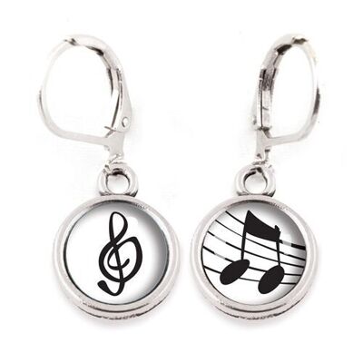 Children's Sleepers Silver surgical stainless steel - Treble Clef / Musical Note