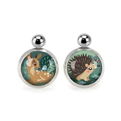 Nomade Marbles Child Silver surgical stainless steel - Fawn / Hedgehog