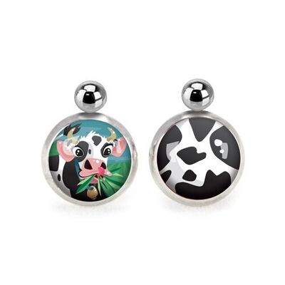 Nomade Marbles Child Silver surgical stainless steel - Cow / Cowhide